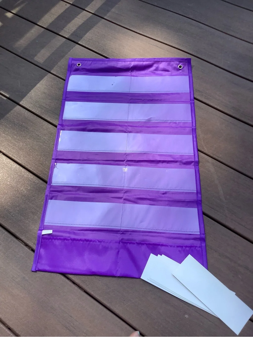 Colorful Hanging Pocket Organizer - Purple, Red, Yellow
